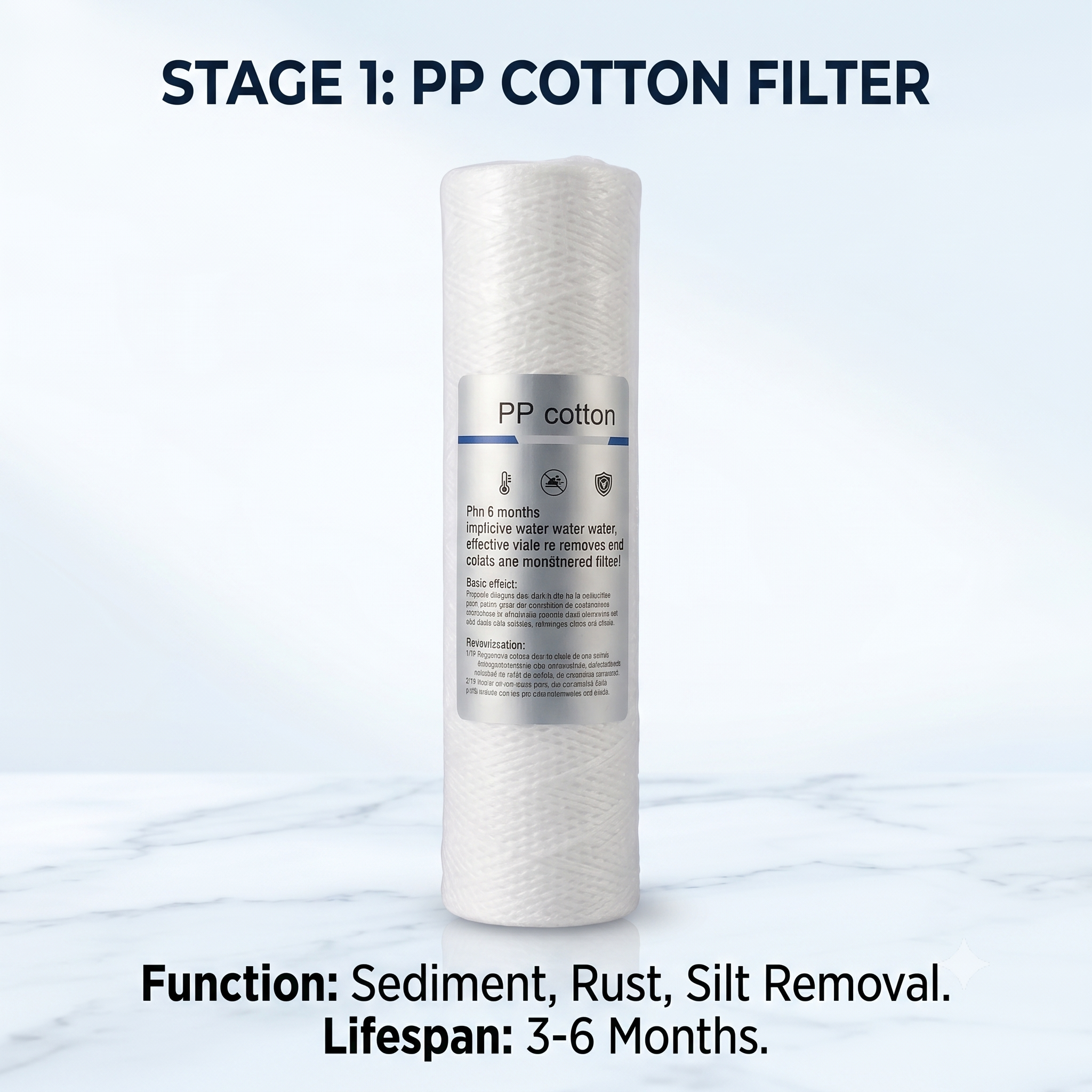 Stage 1: PP Cotton Sediment Filter Replacement Cartridge