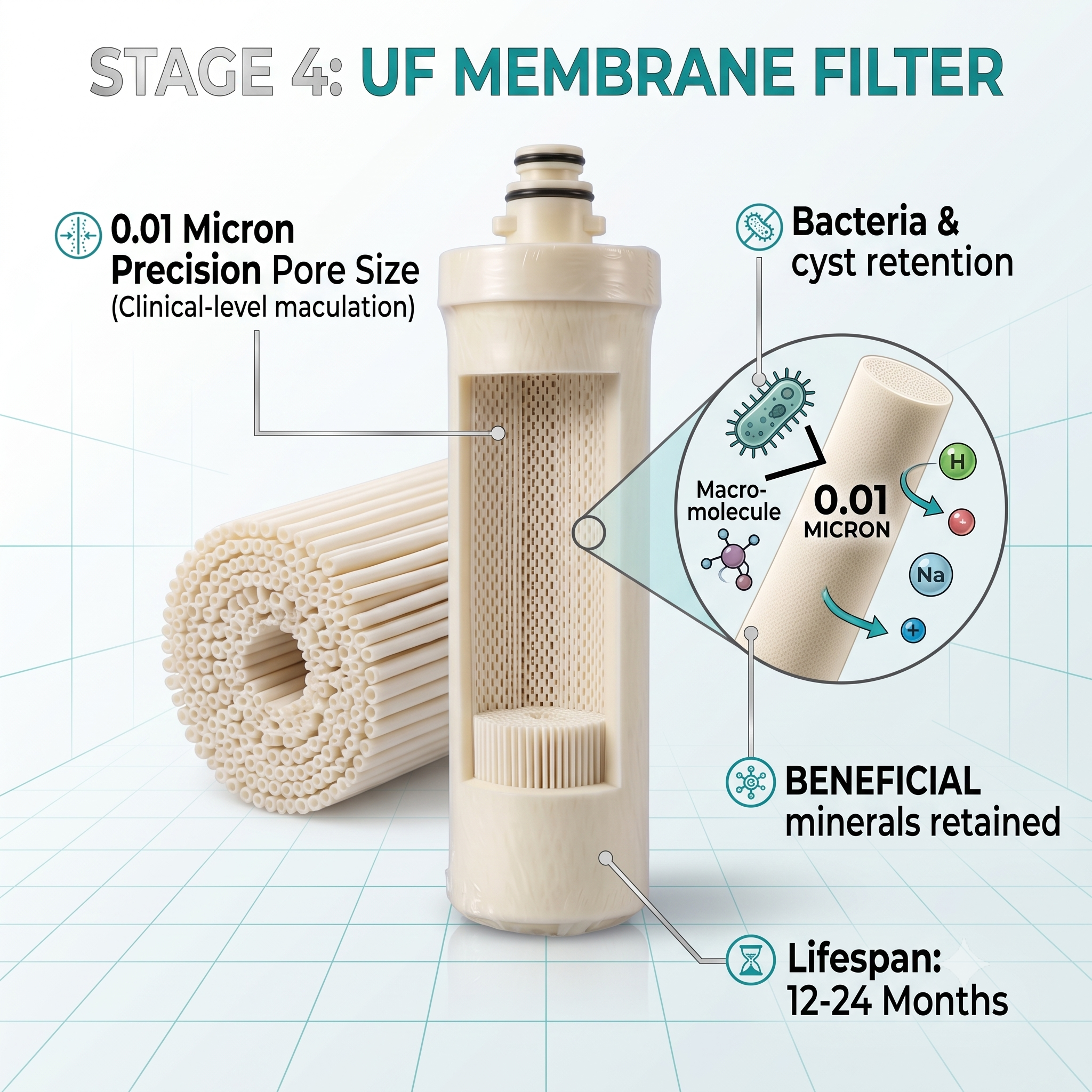 Stage 4: UF Ultrafiltration Membrane Filter (0.01 Micron)
