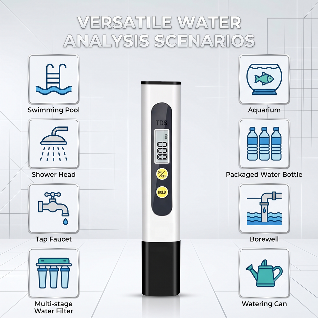 Digital TDS Water Purity Filter Temperature Tester Pen 0-9999 PPM
