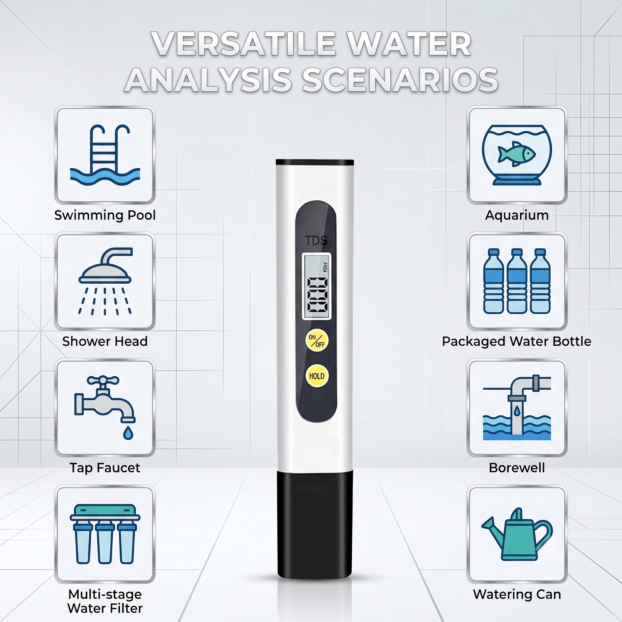 Digital TDS Water Purity Filter Temperature Tester Pen 0-9999 PPM