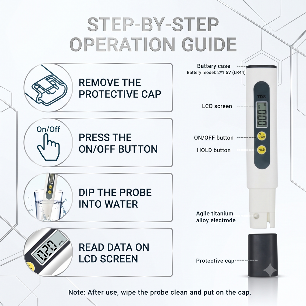 Digital TDS Water Purity Filter Temperature Tester Pen 0-9999 PPM